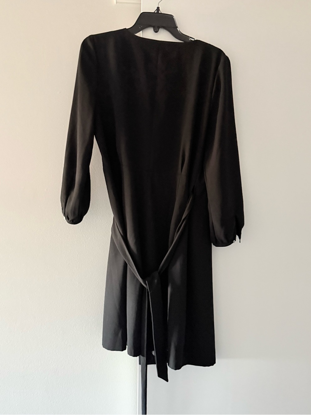 J. Crew Black Long Sleeve Tie-Back Dress
